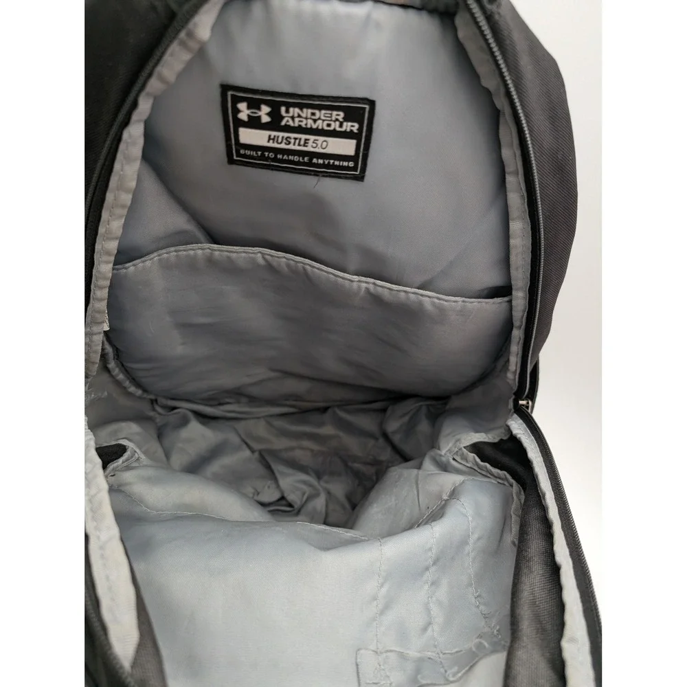 Under Armour Storm Backpack Black Gray Gold Logo Multi Compartment School Sport